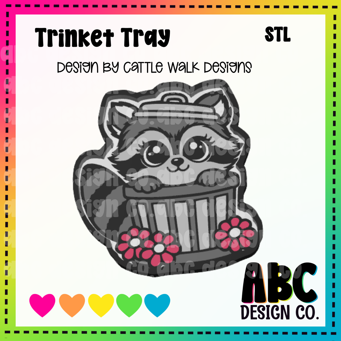 Trash Panda - Trinket Tray - STL & 3mf - Digital Download - design by CWD