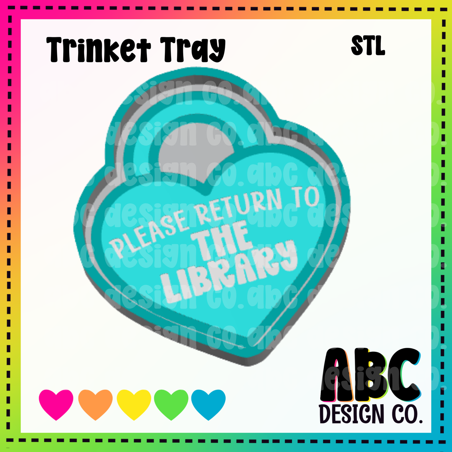 Please Return to the Library - Trinket Tray - STL & 3mf - Digital Download