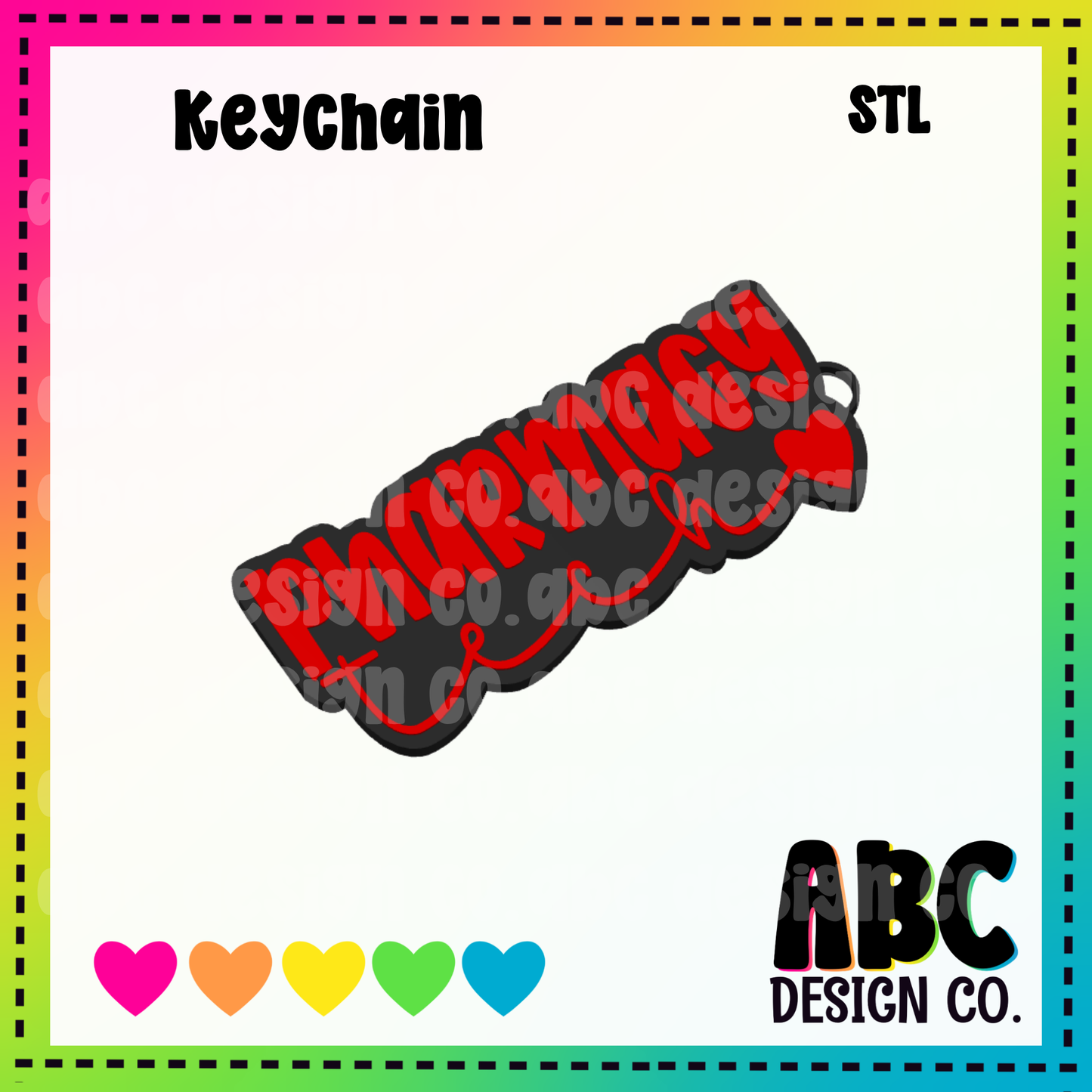 Pharmacy Tech - Key Chain - STL & 3mf - Digital Download