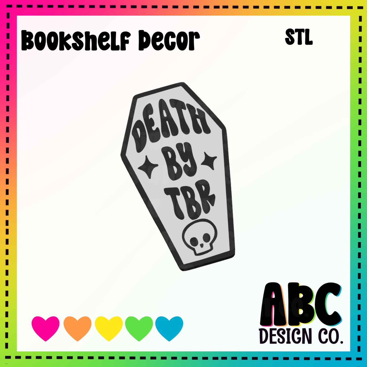 Death by Tbr - Bookshelf Decor - STL & 3mf - Digital Download