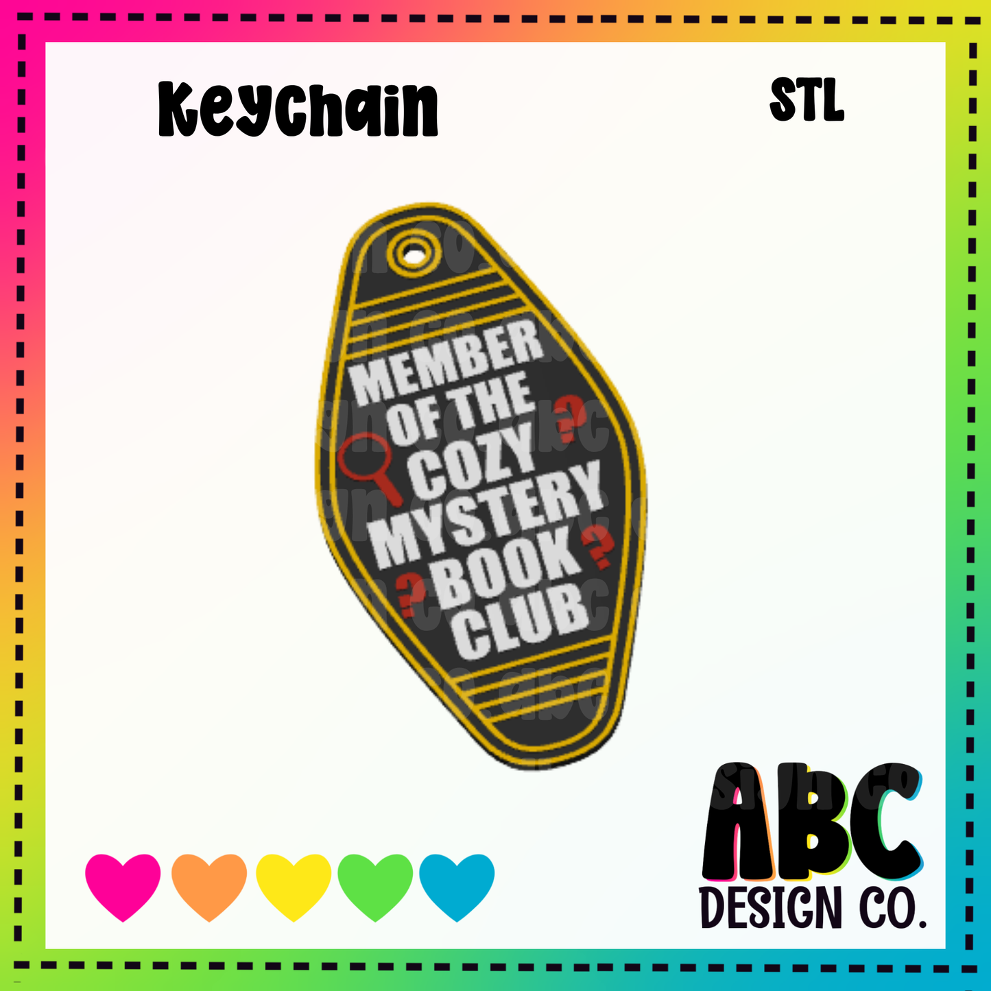 Cozy Mystery Book Club - Key Chain - STL & 3mf - Digital Download