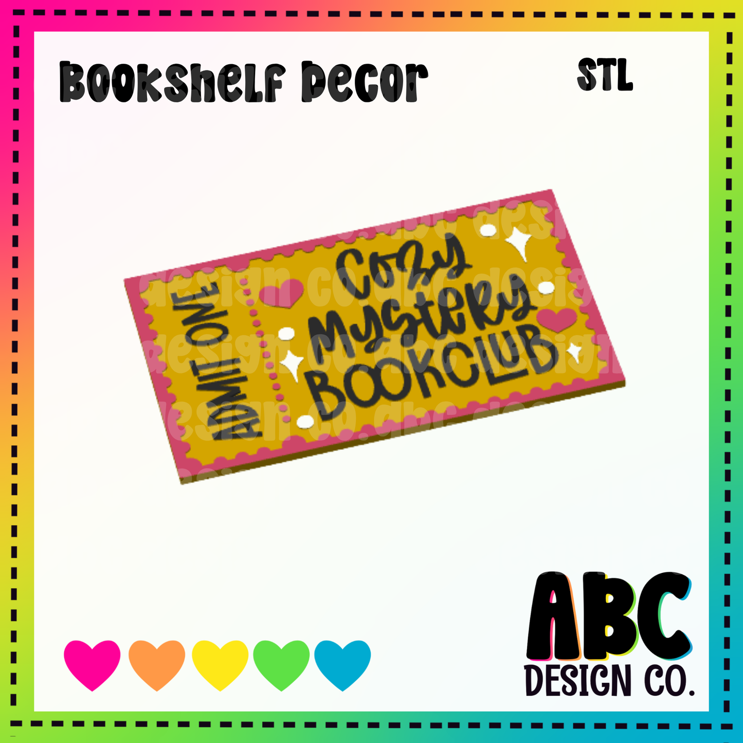 Cozy Mystery - Bookshelf Decor - STL & 3mf - Digital Download