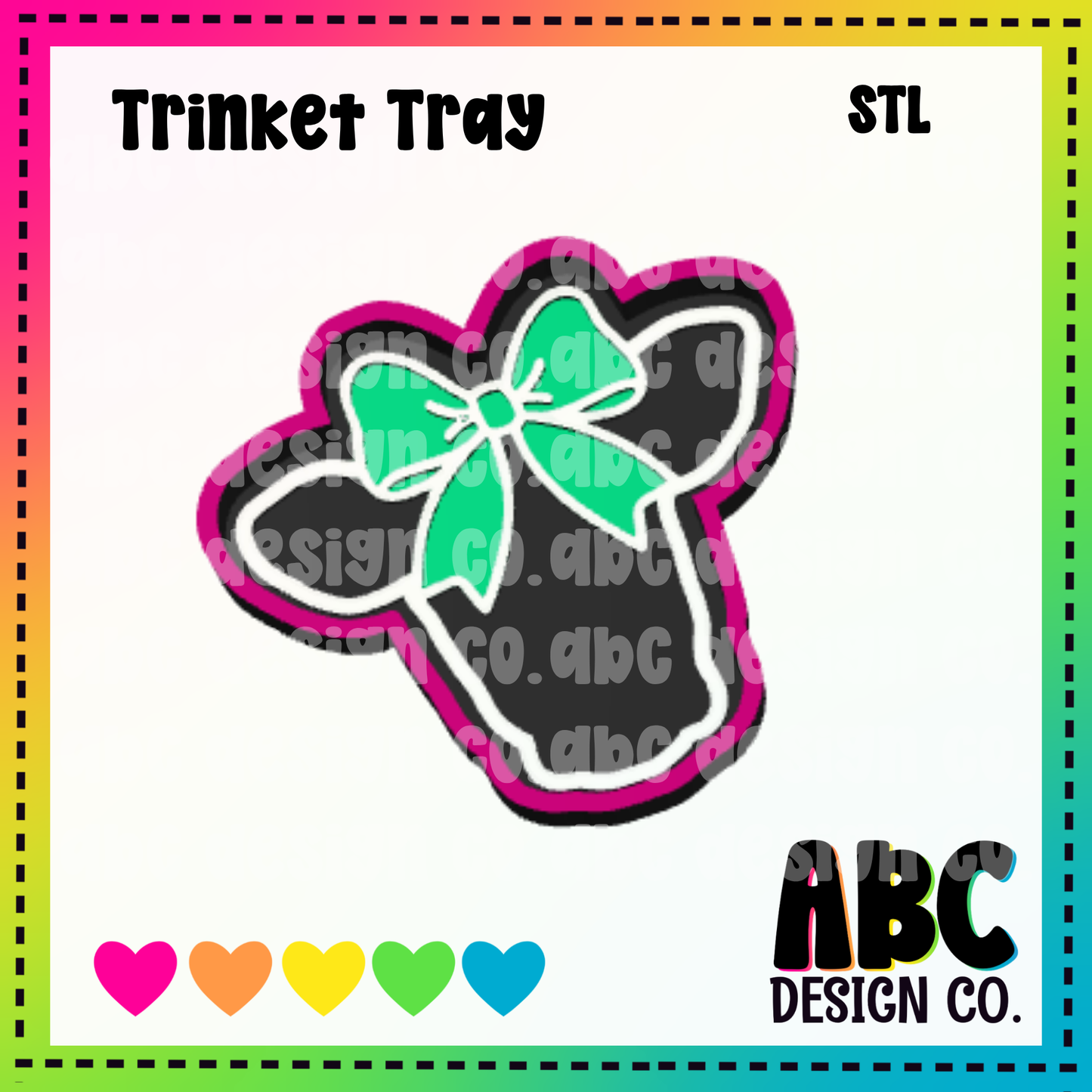 Bow Cow Head - Trinket Tray - STL & 3mf - Digital Download
