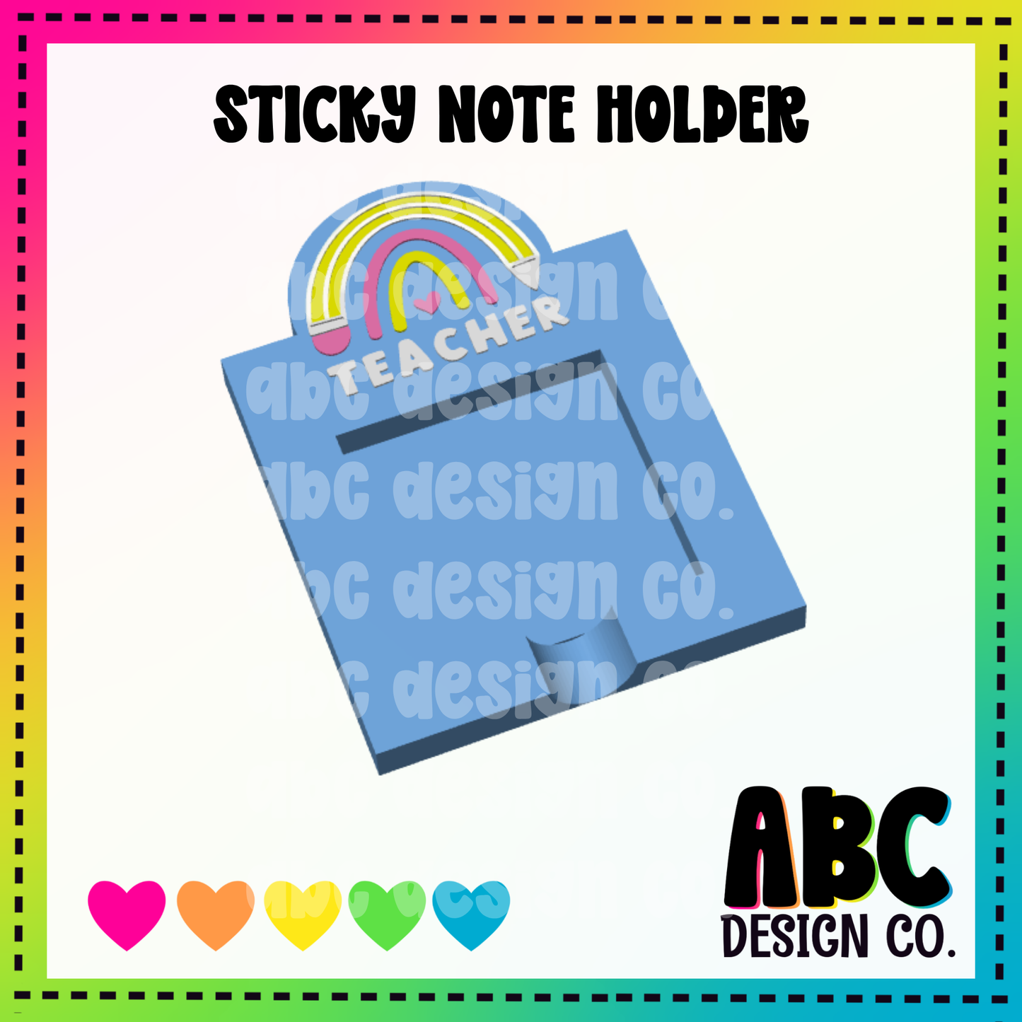 Teacher - Sticky Note Holder - 3mf & STL - Digital Download