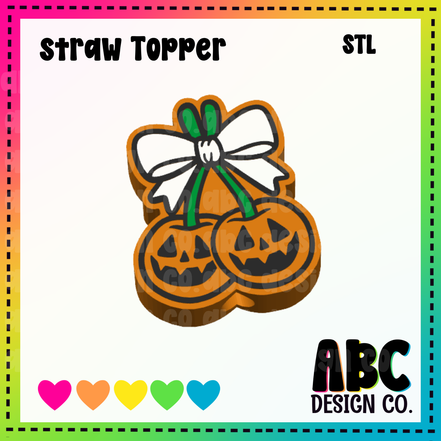 Pumpkin Cherries - Straw Topper - STL & 3mf - Digital Download