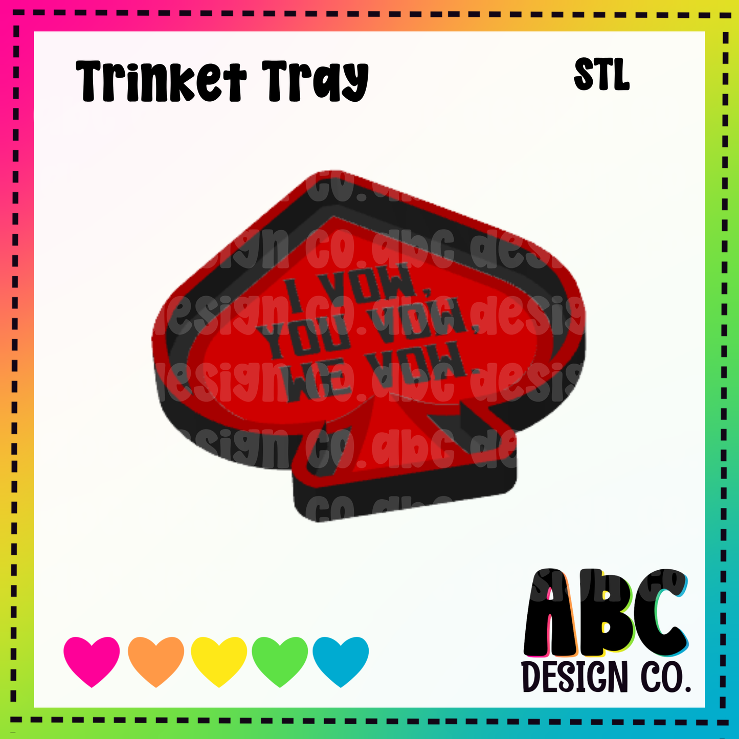 I Vow Spade - Trinket Tray - STL & 3mf- Digital Download