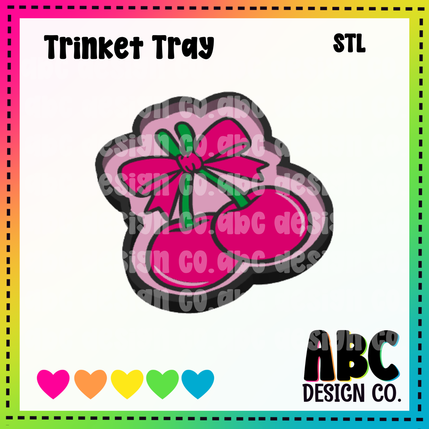 Bow Cherry - Trinket Tray - STL & 3mf Digital Download