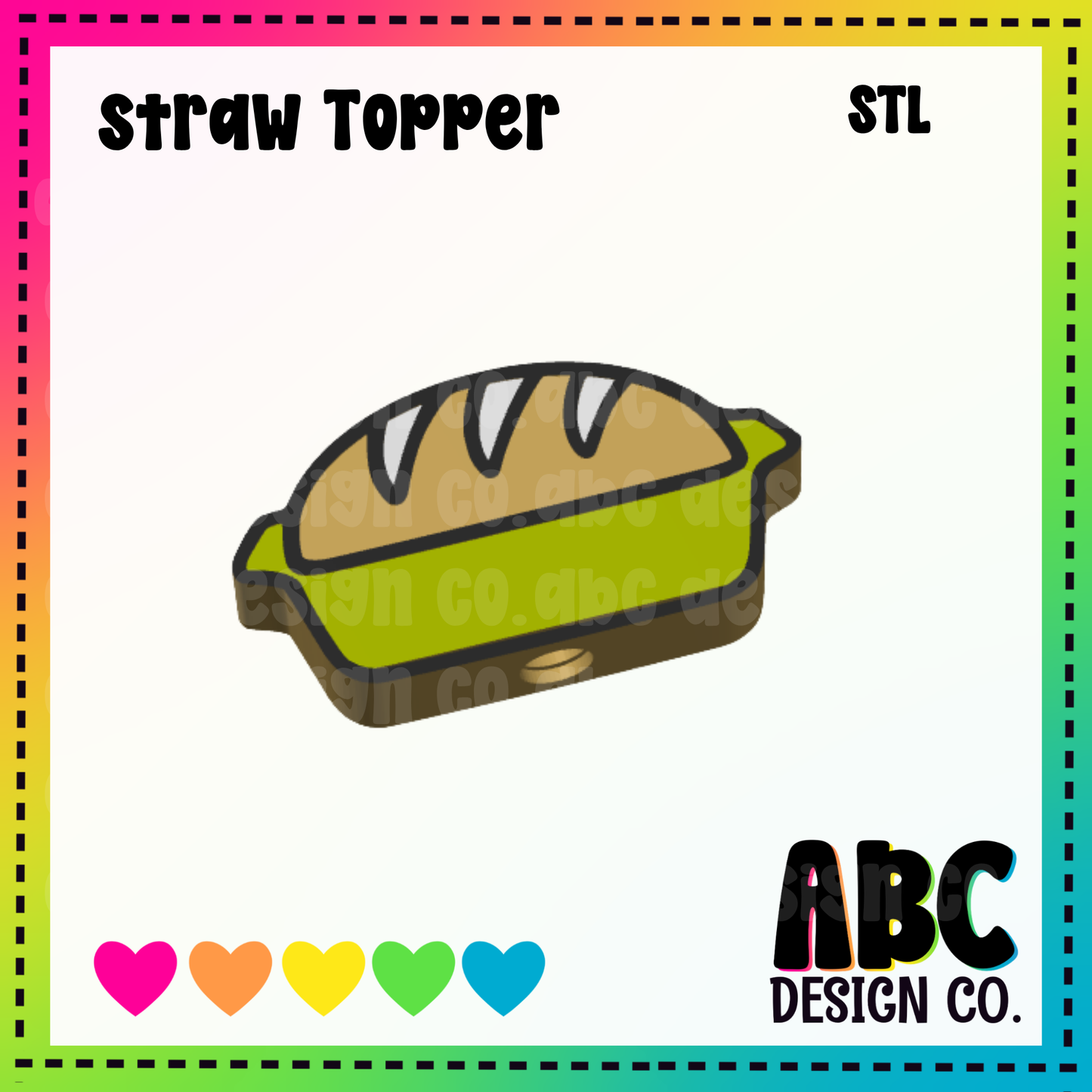 Bread Loaf - Straw Topper - STL & 3mf - Digital Download