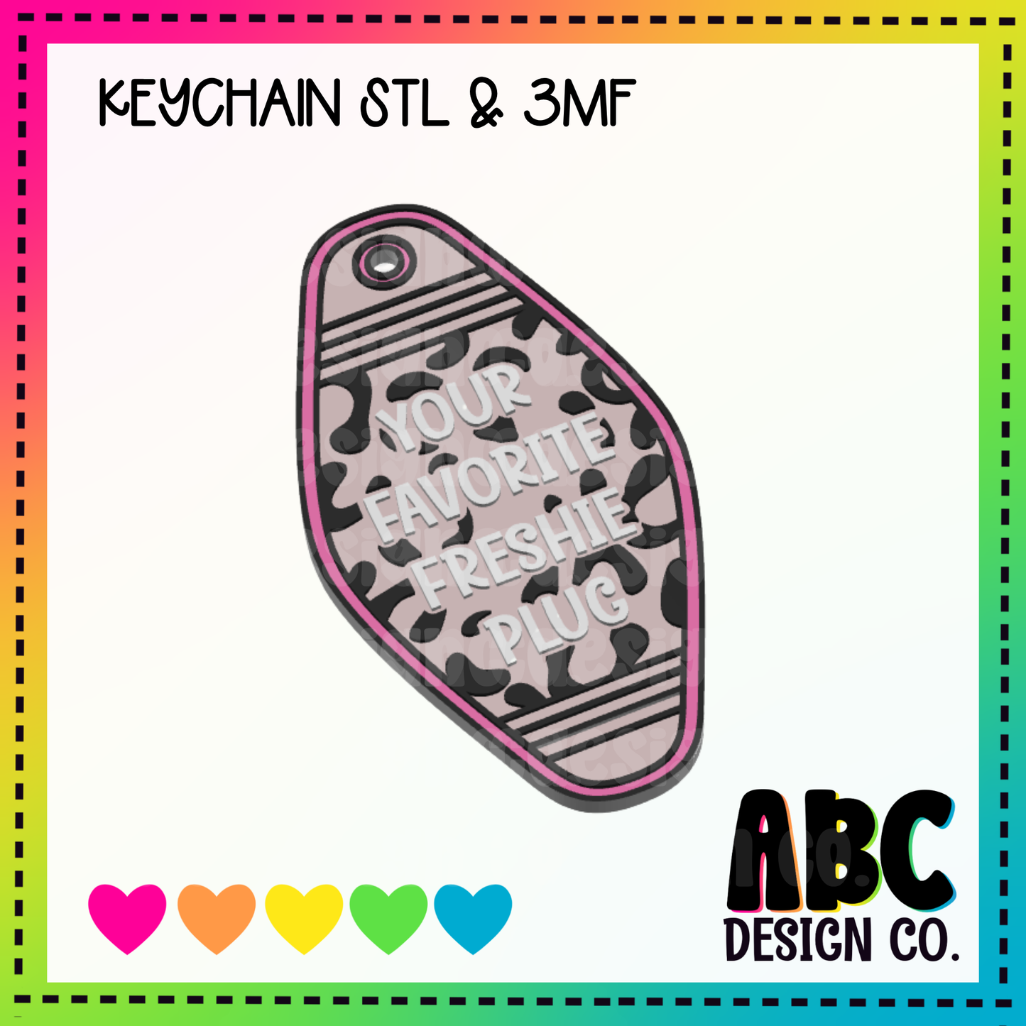 Freshie Plug keychain Leopard Print - Key Chain - STL & 3mf - Digital Download