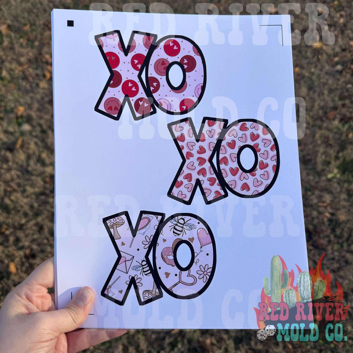 ABC Molds XO cardstock grab bag - Shipped by Red River Mold Co