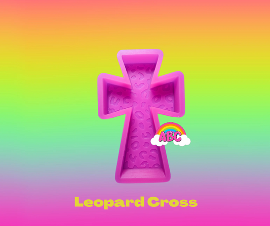 Leopard Print Cross silicone mold