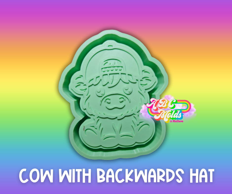 Cow with backwards hat Silicone Mold