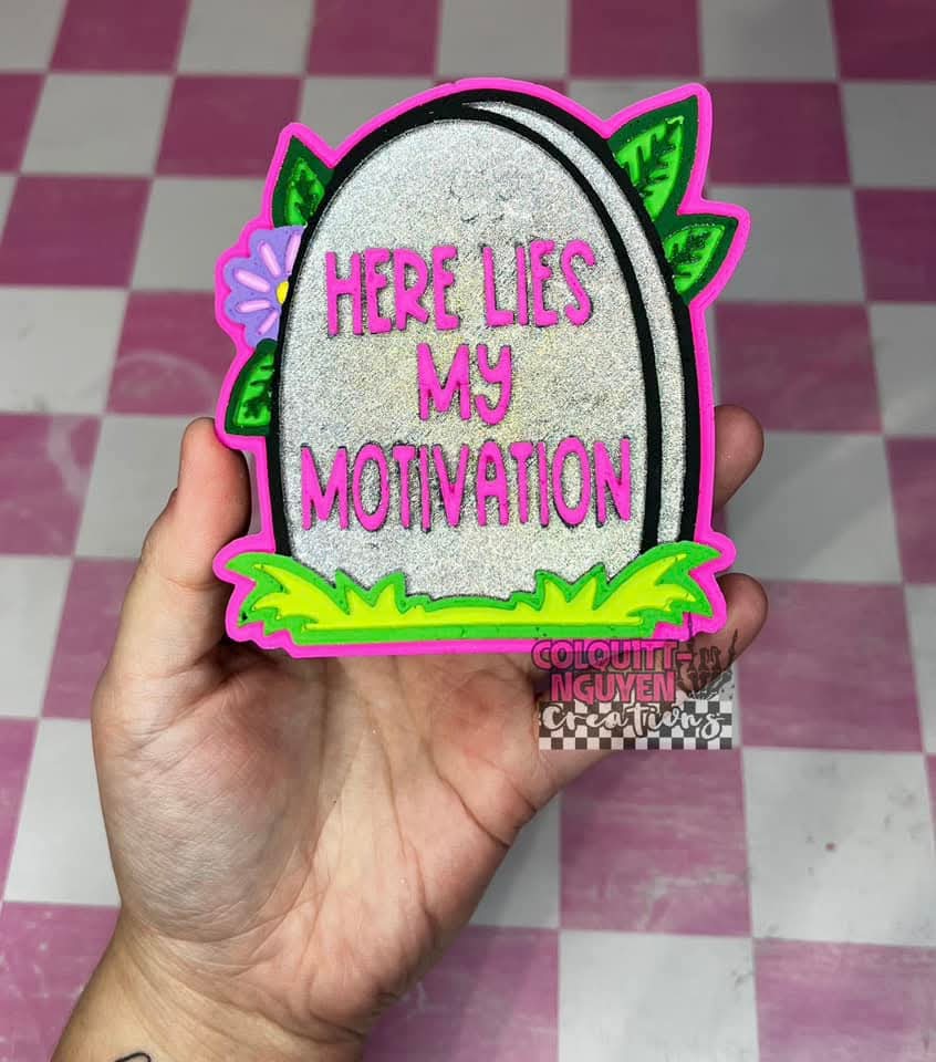Here Lies My Motivation Headstone silicone mold