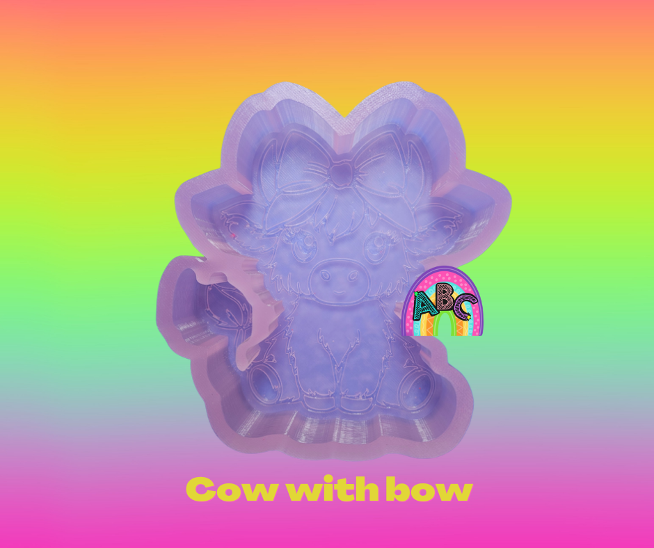 Cow with bow Silicone Mold