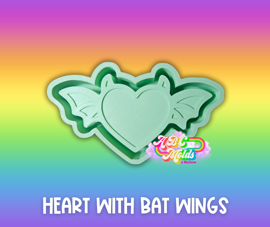Heart with bat wings Silicone Mold