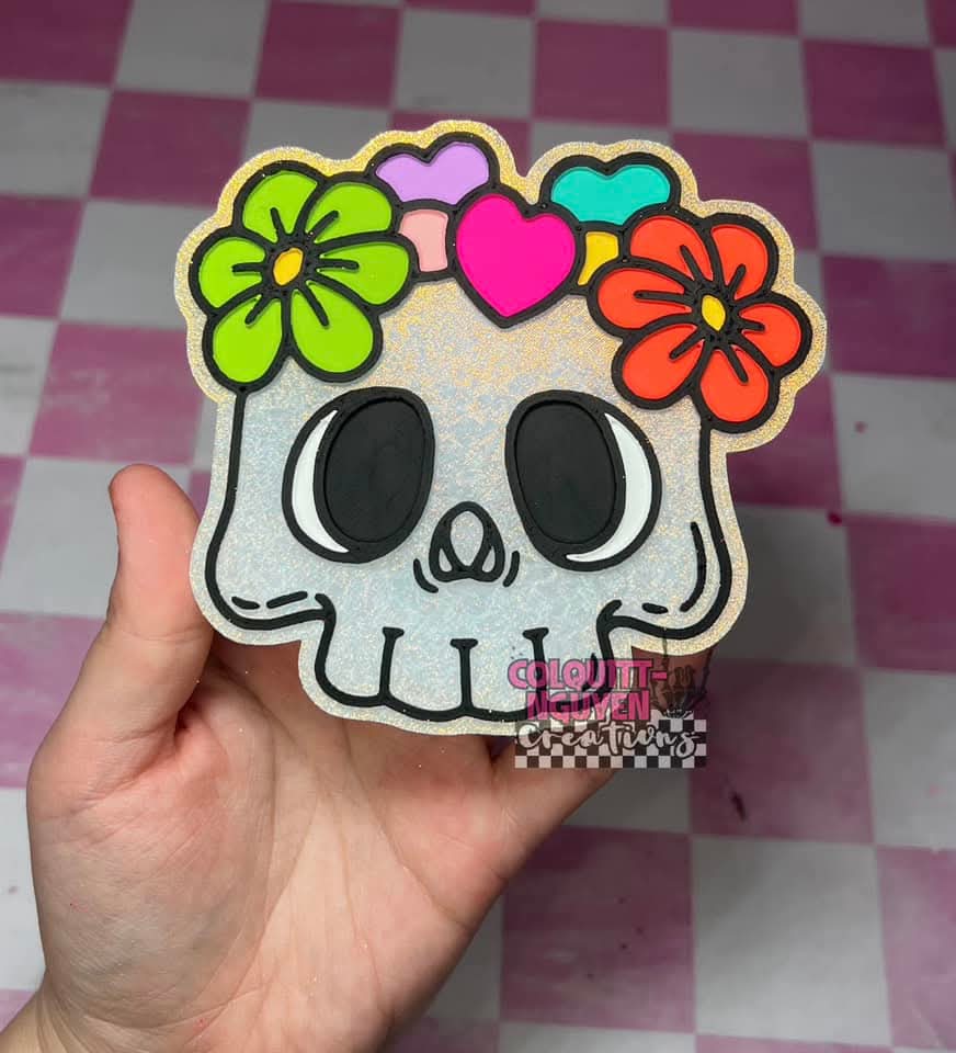 Floral Skull Silicone Mold