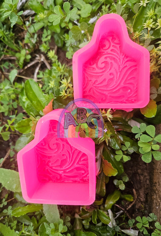 Leather tooled Cow tag vents