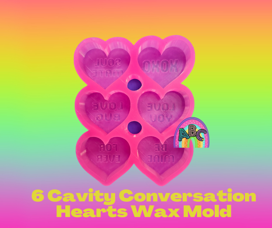 Conversation Heart 6 Cavity Wax Mold