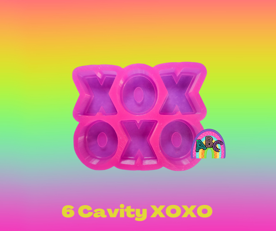 6 cavity xoxo wax mold