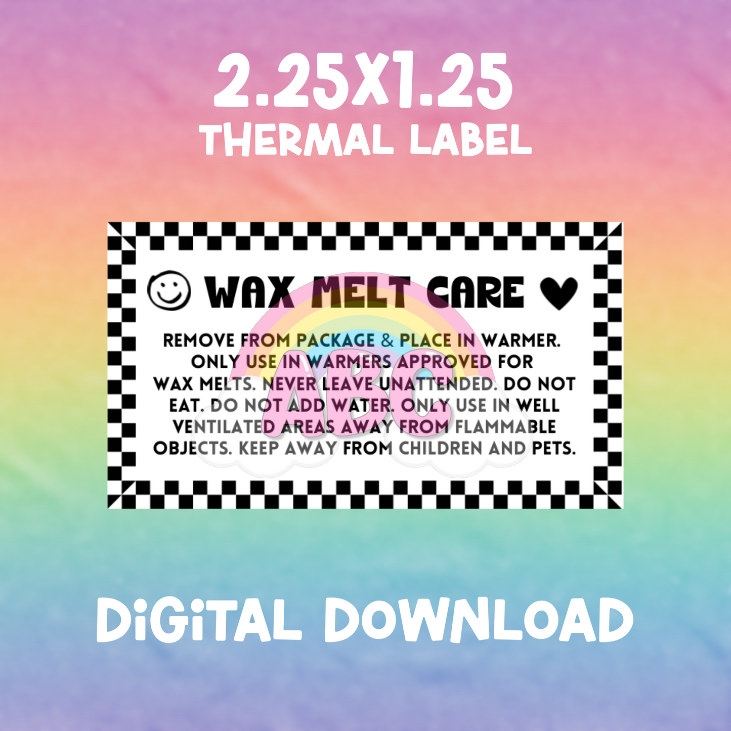 Digital Download - Thermal Label - Wax Care 2