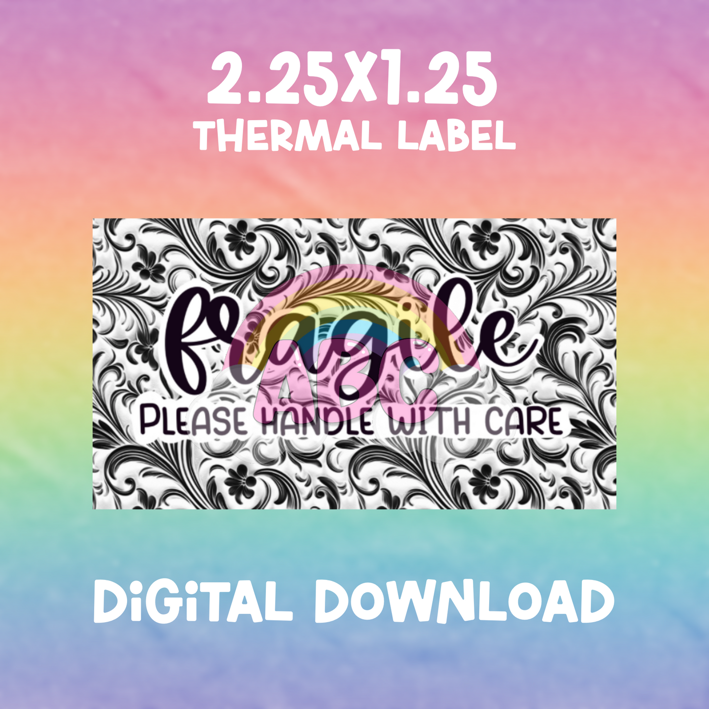 Digital Download - Thermal Label - fragile 5