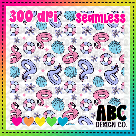 Summer Pool Floats Seamless
