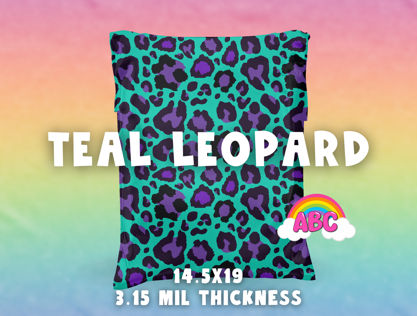 Teal Leopard 14.5x19 Mailers - Glossy