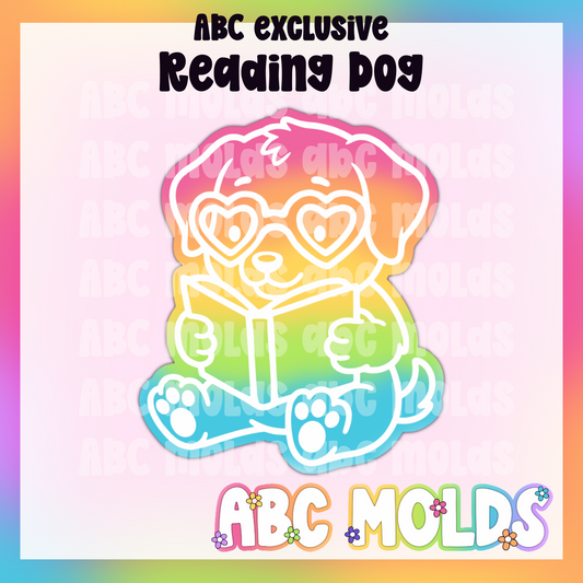 Reading Puppy Dog Silicone Mold