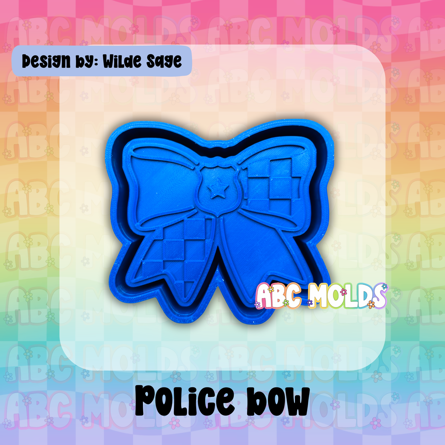 Police Badge Bow Silicone Mold