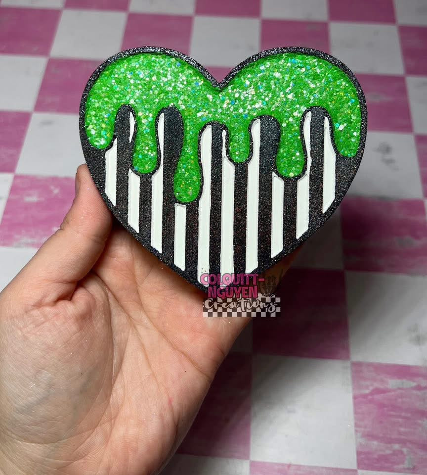Striped Heart Silicone Mold