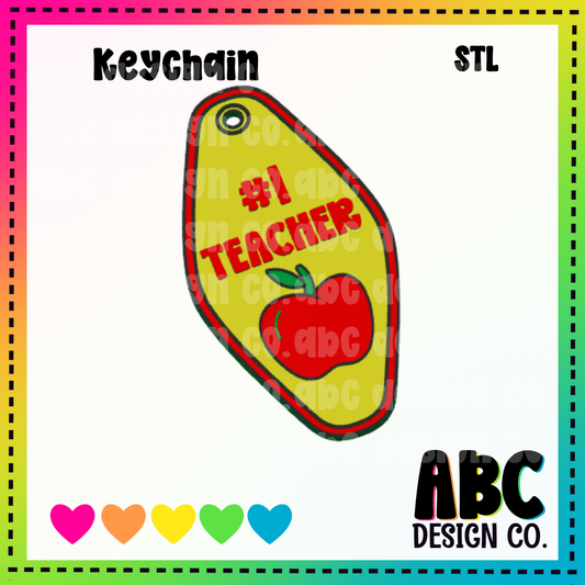 Teacher - Key Chain - STL & 3mf - Digital Download