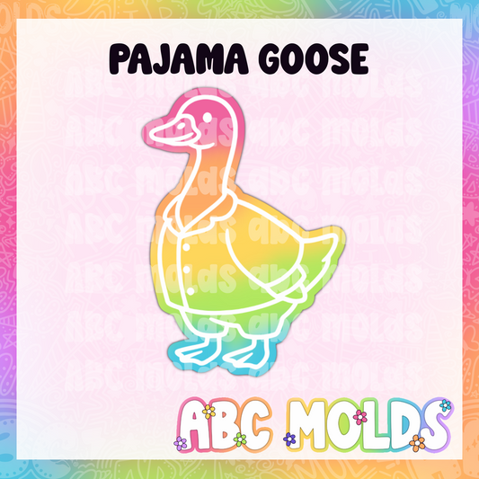 Goose in Pajamas Silicone Freshie Mold