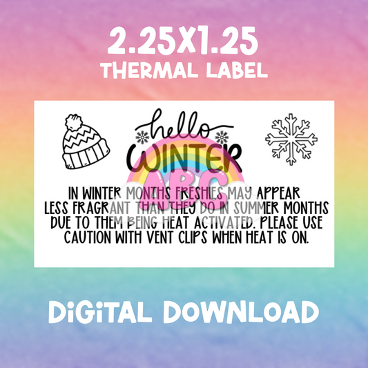 Digital Download - Thermal Label - winter care 2