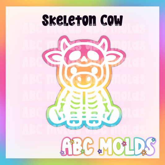 Skeleton Cow silicone freshie mold