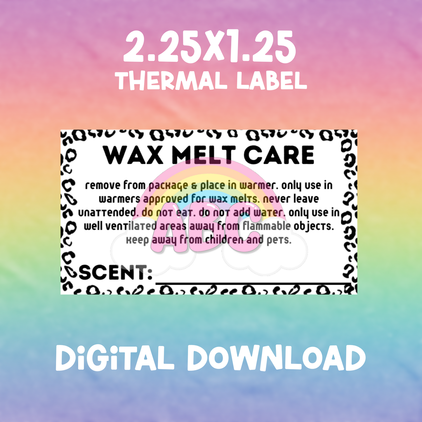 Digital Download - Thermal Label - Wax Care 5