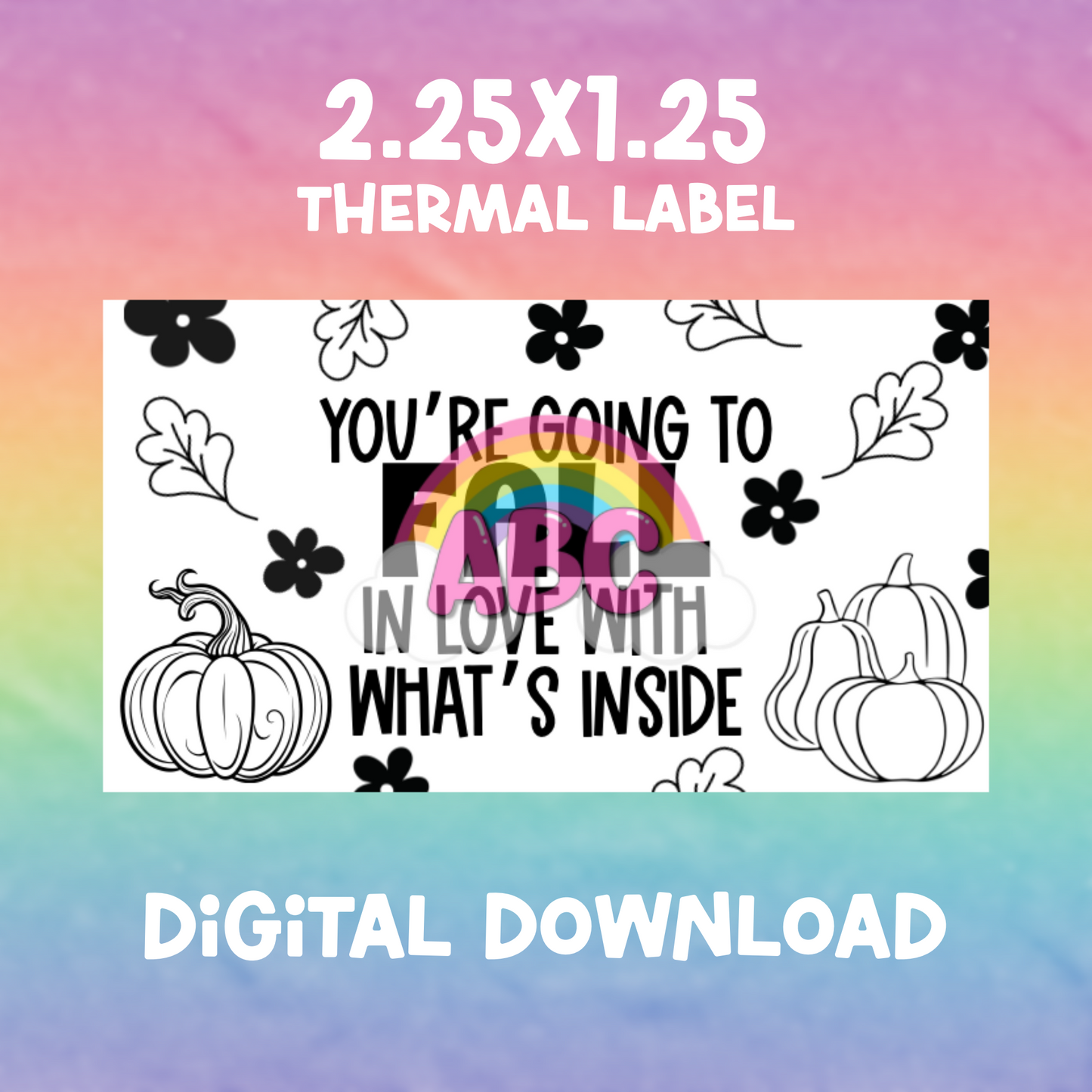 Digital Download - Thermal Label - fall in love