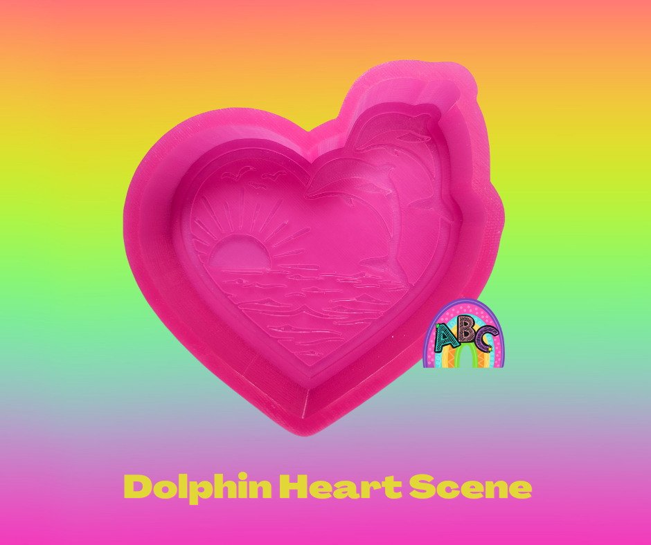 Dolphin Heart Scene silicone molds