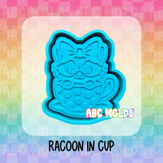 Raccoon in cup Silicone Mold