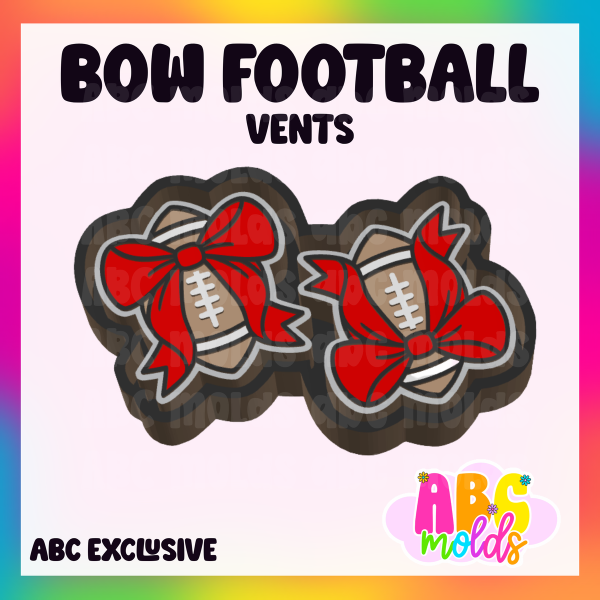Bow Football Vents - Silicone Freshie Mold