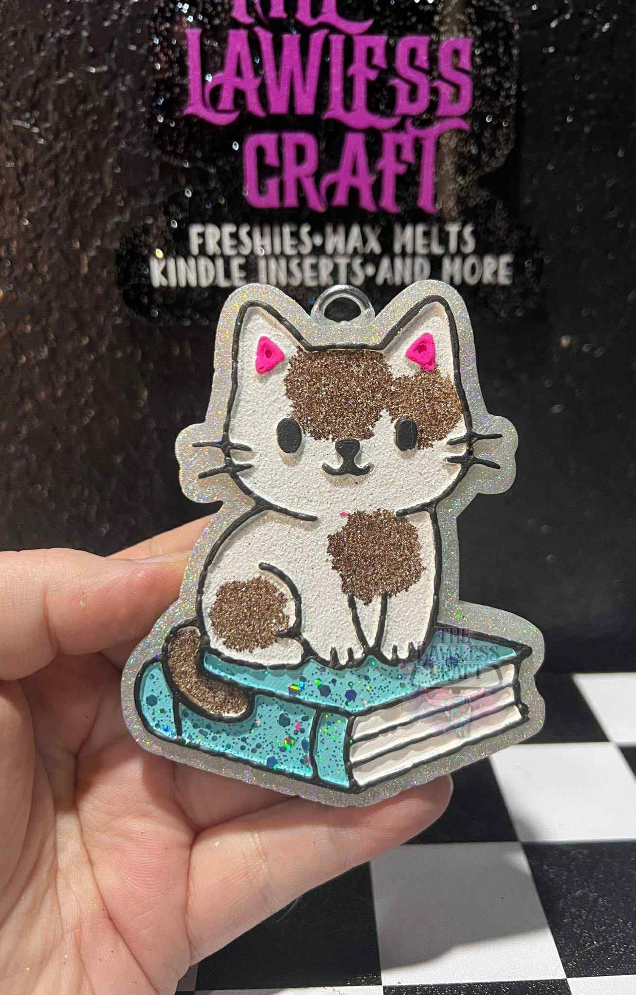 Cat on book Silicone Mold