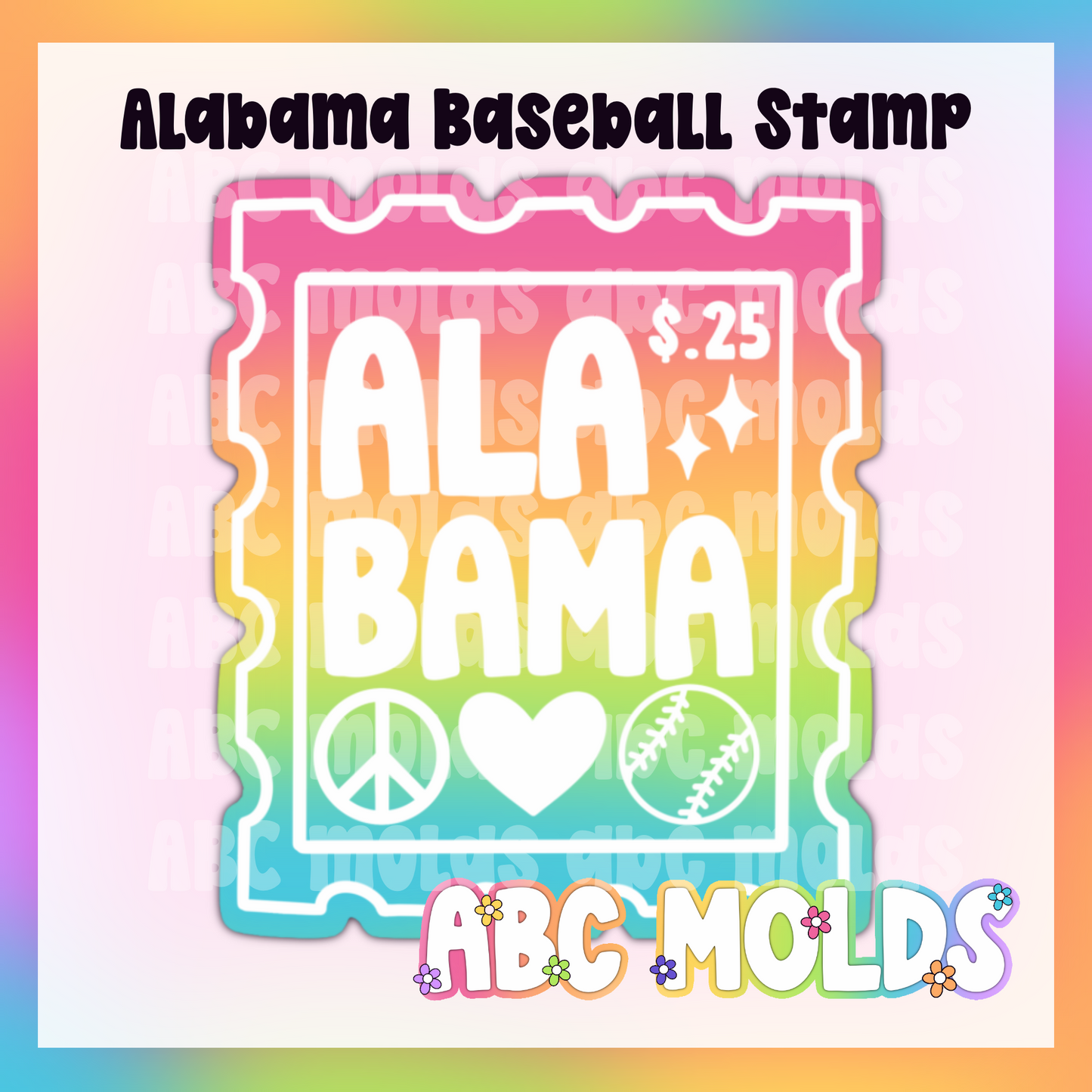 Alabama Baseball Stamp Silicone Mold