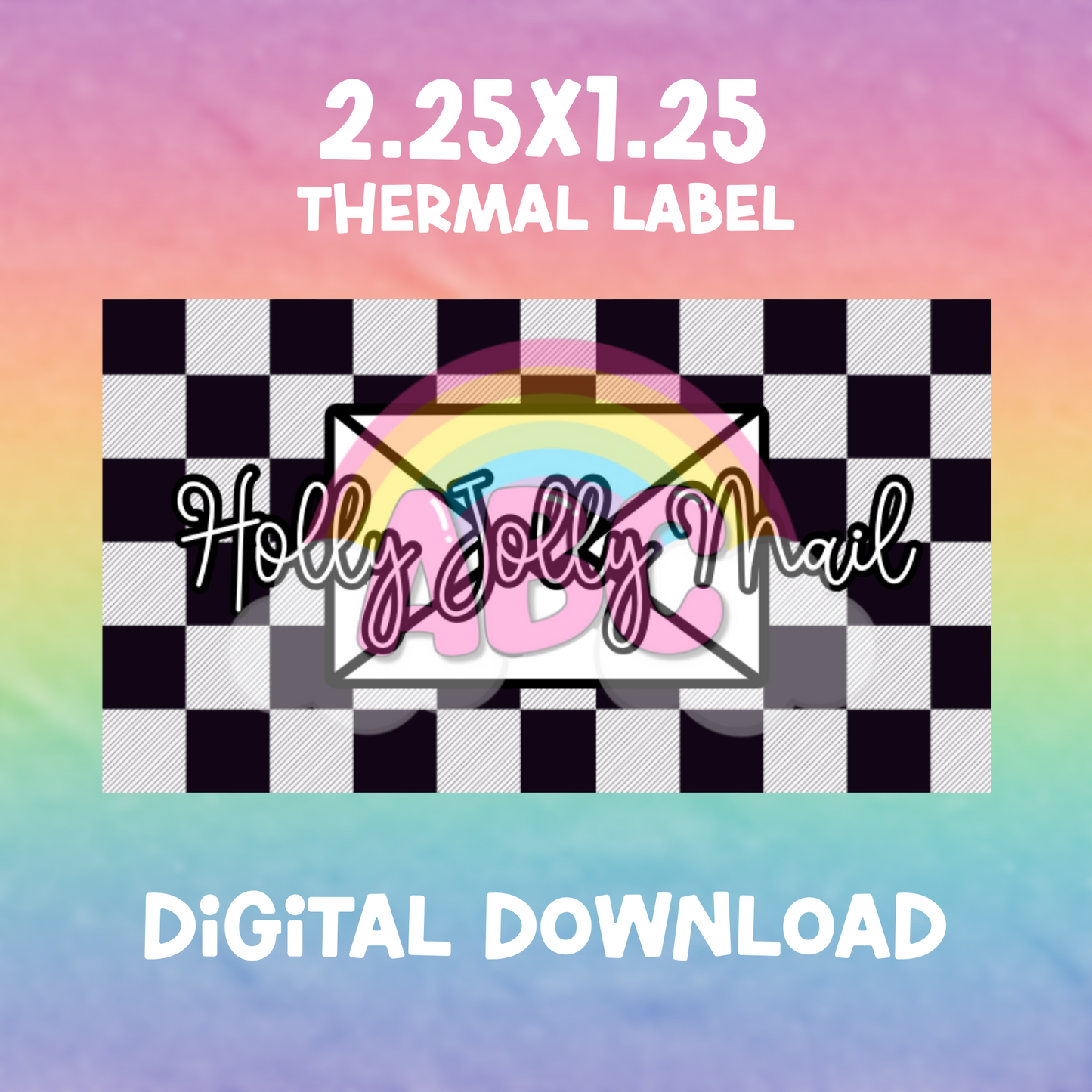 Digital Download - Thermal Label - Holly jolly mail