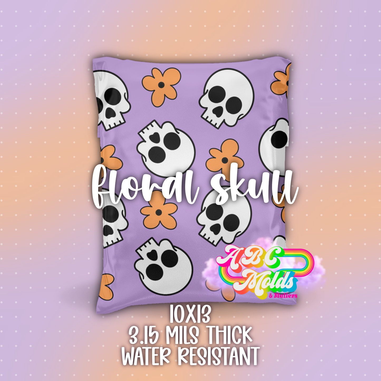 Floral Skull 10x13 Mailers -Matte