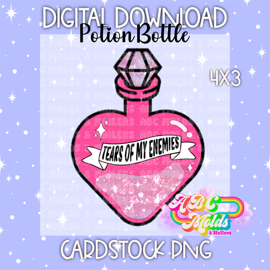 Digital Download - PNG Cardstock Download - Potion Bottle - Tears of my enemies