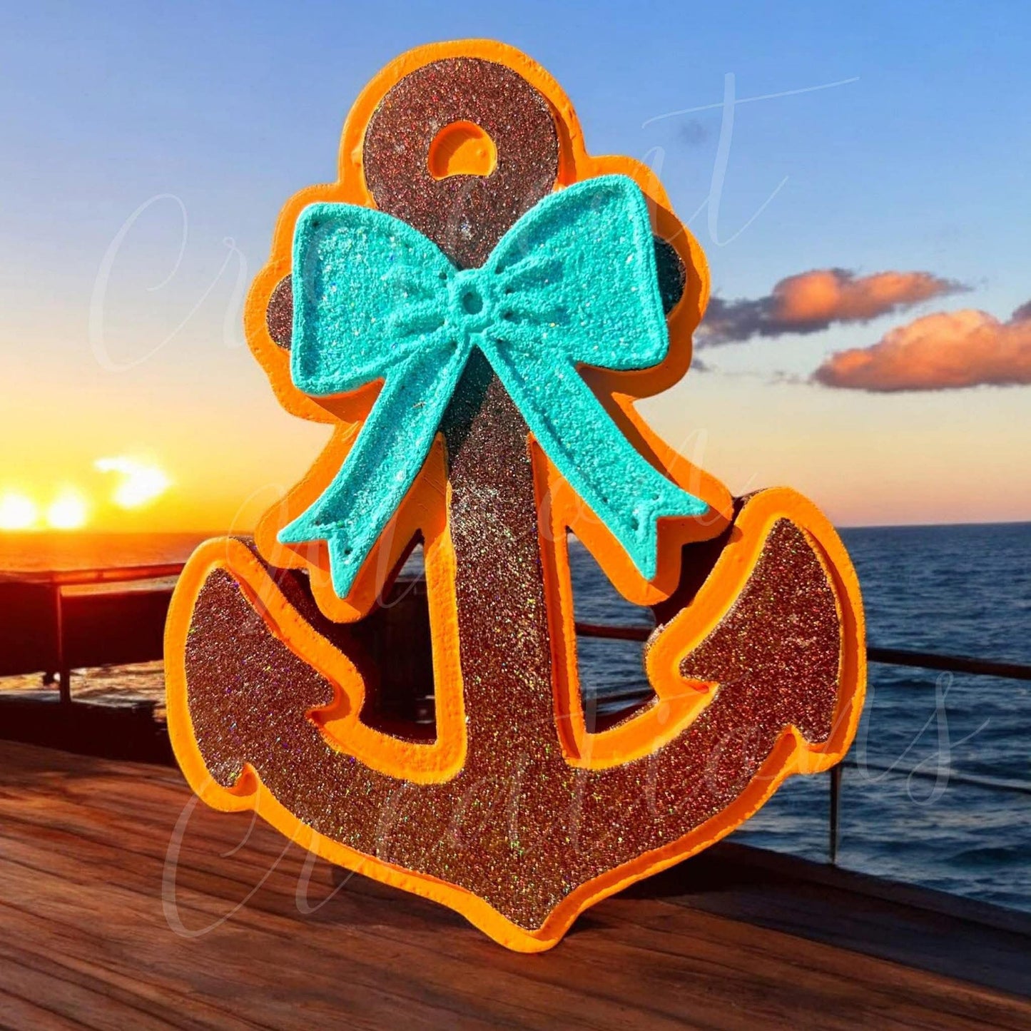 Anchor with Bow Silicone Freshie Mold