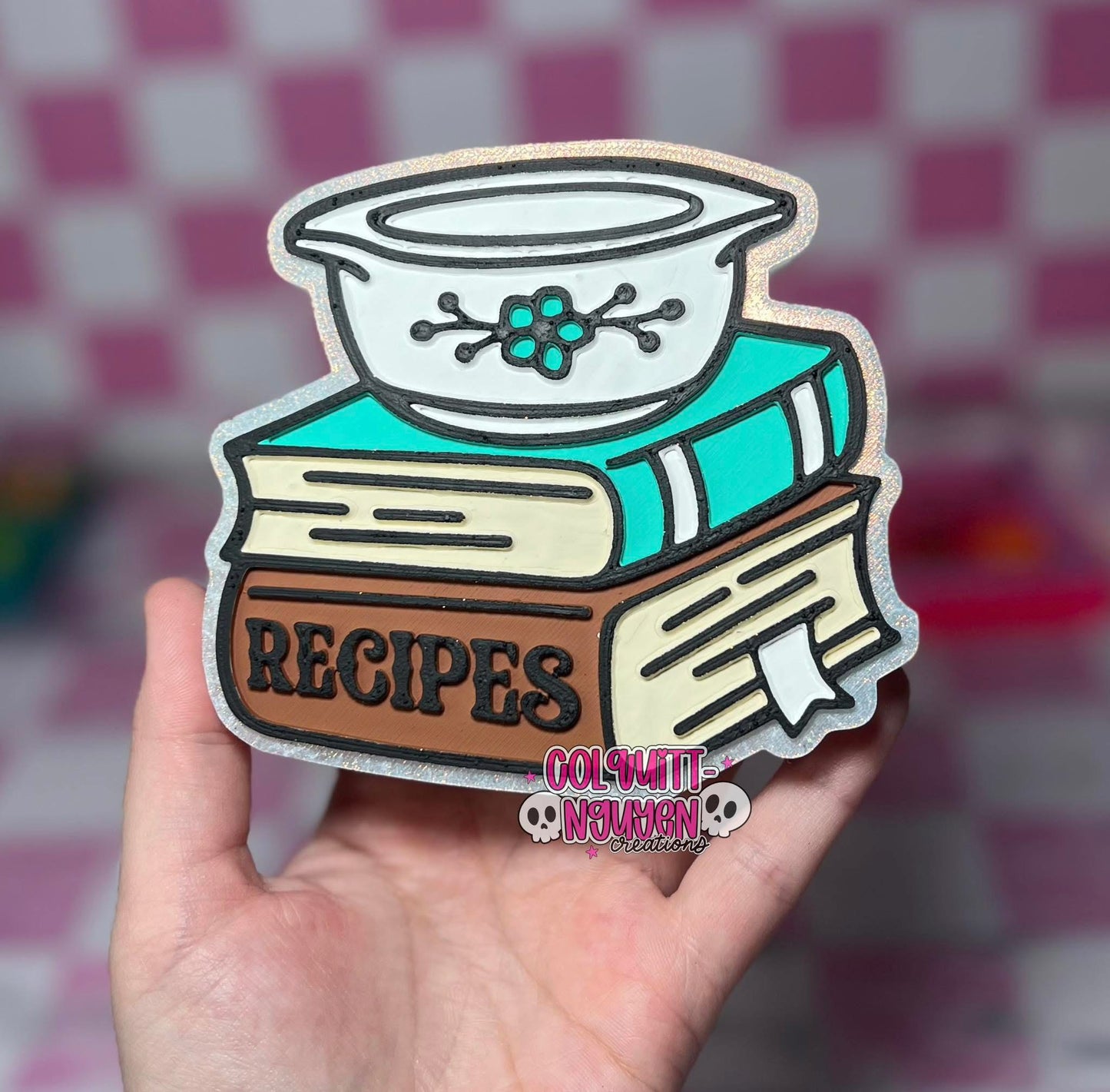Vintage Recipe Bookstack Silicone Freshie Mold