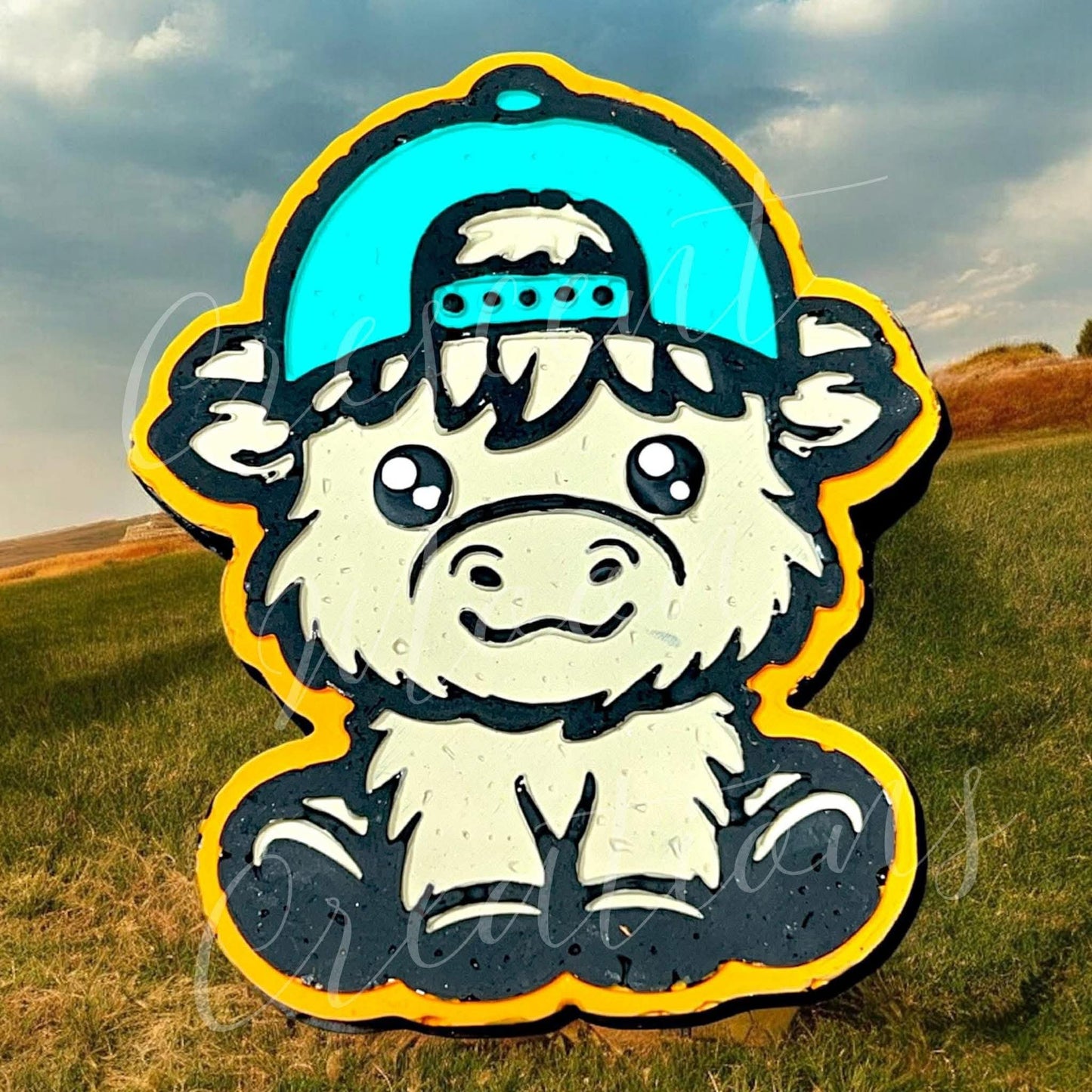 Cow with backwards hat Silicone Freshie Mold