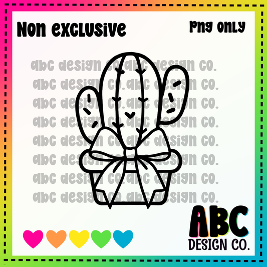 Bow Cactus PNG - NON Exclusive - digital download