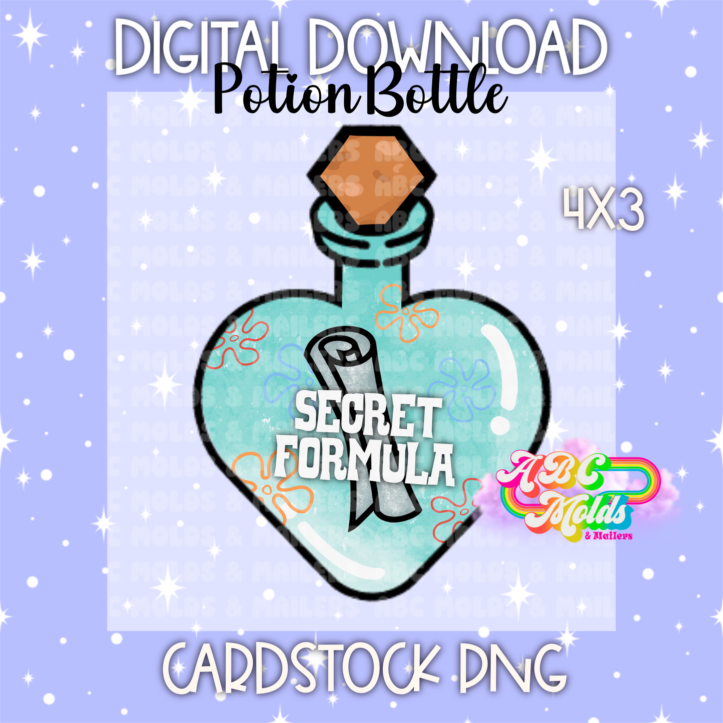 Digital Download - PNG Cardstock Download - Potion Bottle - Secret Formula