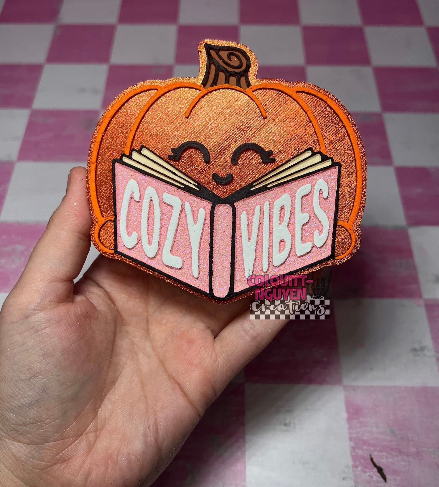 Reading Pumpkin Cozy Vibes silicone mold